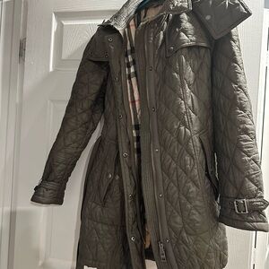 Burberry jacket olive color size L GUC